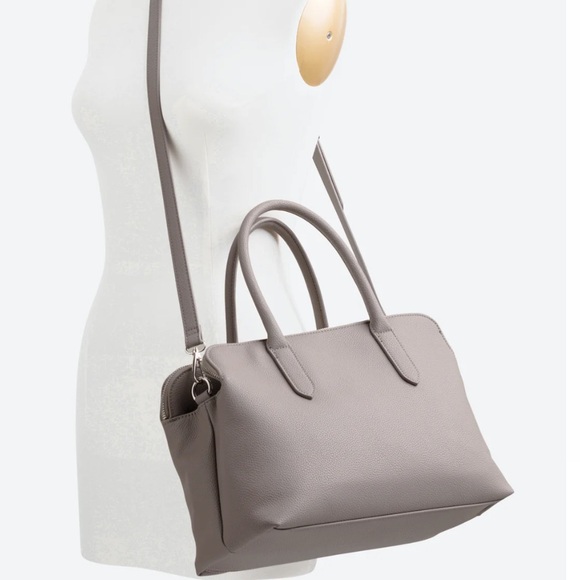 NWOT Urban Expressions Grey Kandra Work Satchel Purse - Picture 2 of 3